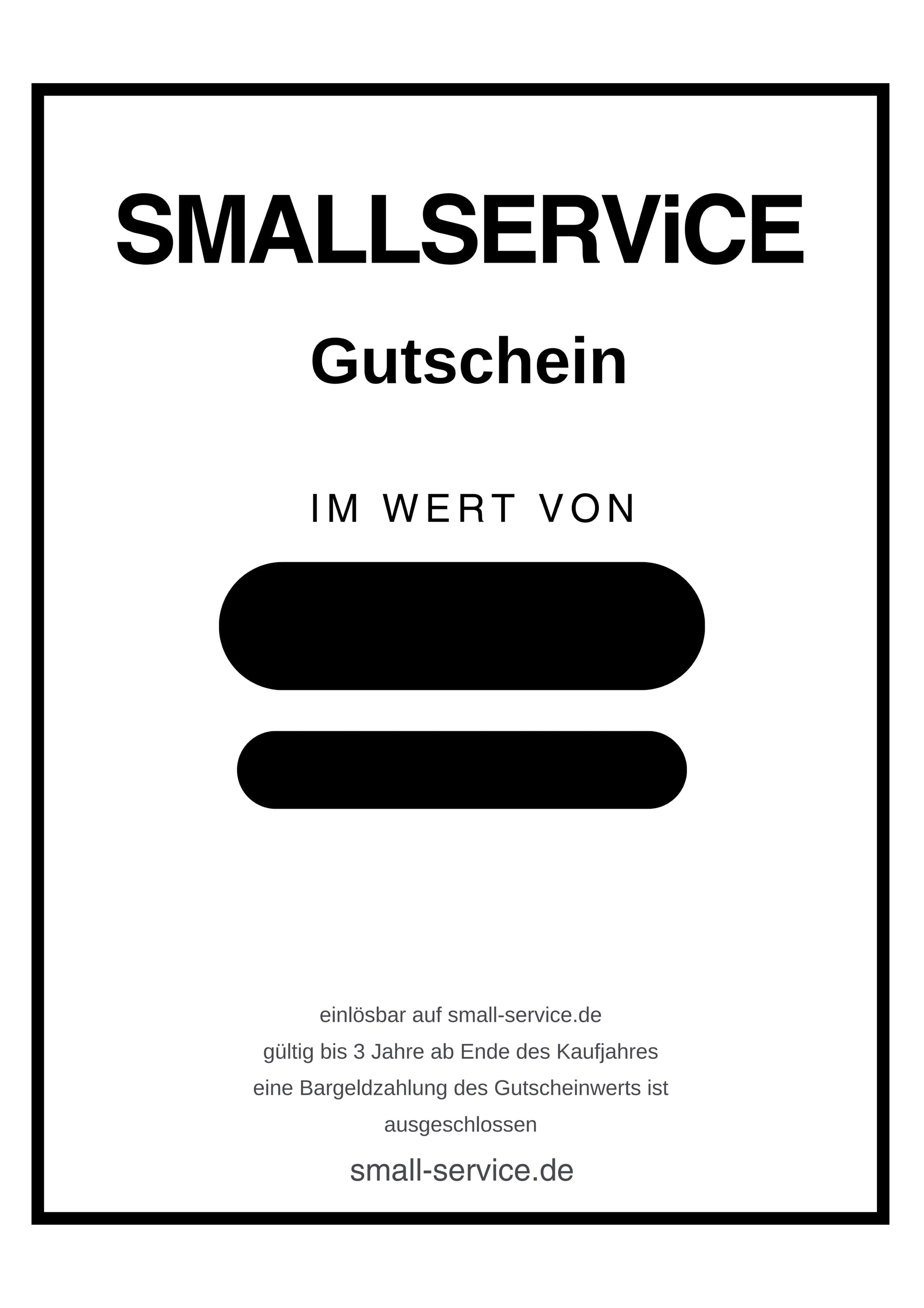SMALLSERViCE Gutschein personalisiert