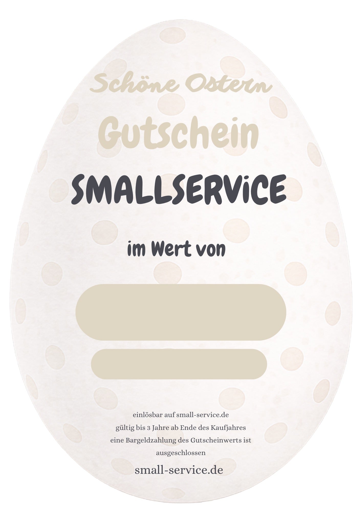 SMALLSERViCE Gutschein personalisiert